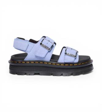 Dr Martenstil kvinder. 42689401 Blå zebzag-sandaler i læder (36), 3-5 cm, Velcro, Casual