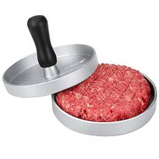 OVOS burger pattie presse Burgerpresse mit 100 Blatt Backpapier, bürger former Set aus Aluguss für leckere paddy maker, Patties, BBQ, Burger Presse Aluguss mit Anti haftbeschichtung