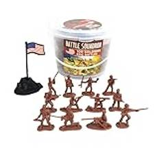 ISAKEN militära figurer set, 100 stycken militärkrafter armé män soldater kamp rörliga actionfigurer armé pojkar plast soldater lekset militärleksak militärleksak stridleksak