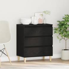 Bänk med låda Svart Ek 60 x 35 x 70 cm Konstruerat trä