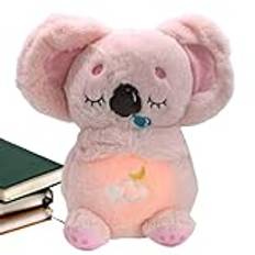 Koala Breathing Stuffed Animal | Koala Stuffed Toy | Huggable Koala Doll | Plush Serenity Animal | 4 Modes Adjustable Sleeping Koala | Koala With Musical Lights And Rhythmic Breathing Motion For Kids