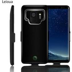 Leioua 7000 mah batteri fodral till samsung galaxy s9 s8 a8 laddare fodral power bank täckning för samsung s9 s8 a8 plus fodral - Svart för s9 plus
