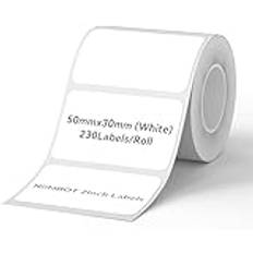 NIIMBOT Termiska etiketter självhäftande, B1/B21/B3S etiketttejp, papper för skola, hem, kontor, små företag (vit rektangel – 50 x 30 mm)