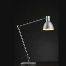 Skærmet skrivebordslampe med bordfod - sølv