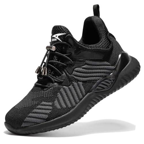 VITIKE Kinder Turnschuhe Jungen Sport Schuhe Mädchen Kinderschuhe Sneaker Outdoor Laufschuhe,8 Alles Schwarz,36 EU