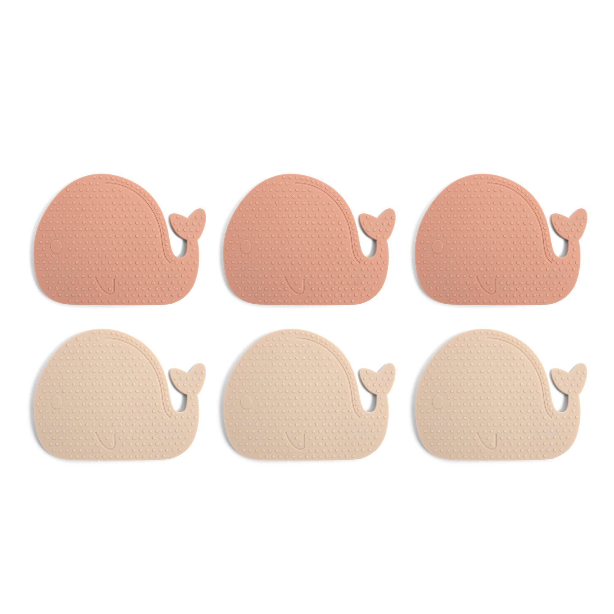 Skridsikre mini bademåtter 6 stk. - Hvaler - Rose Mix