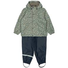 Mikk-Line Regntøj m. Fleece - PU - Iceberg Green - Mikk-Line - 4 år (104) - Regntøj