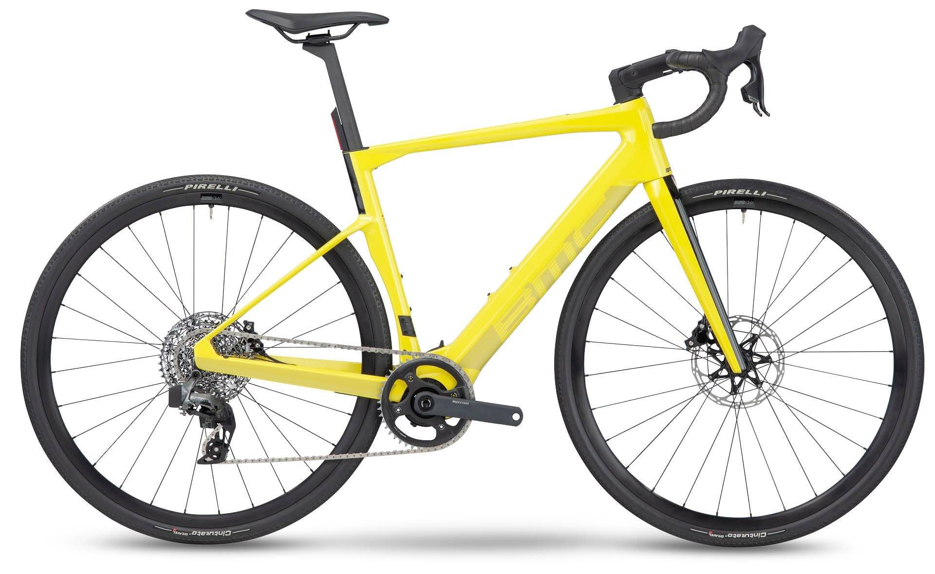 BMC Roadmachine 01 AMP X TWO 2024 - Sram Rival XPLR eTap AXS 1x12sp - XRD-522 - 041 / 51 / LIME YELLOW / BLACK