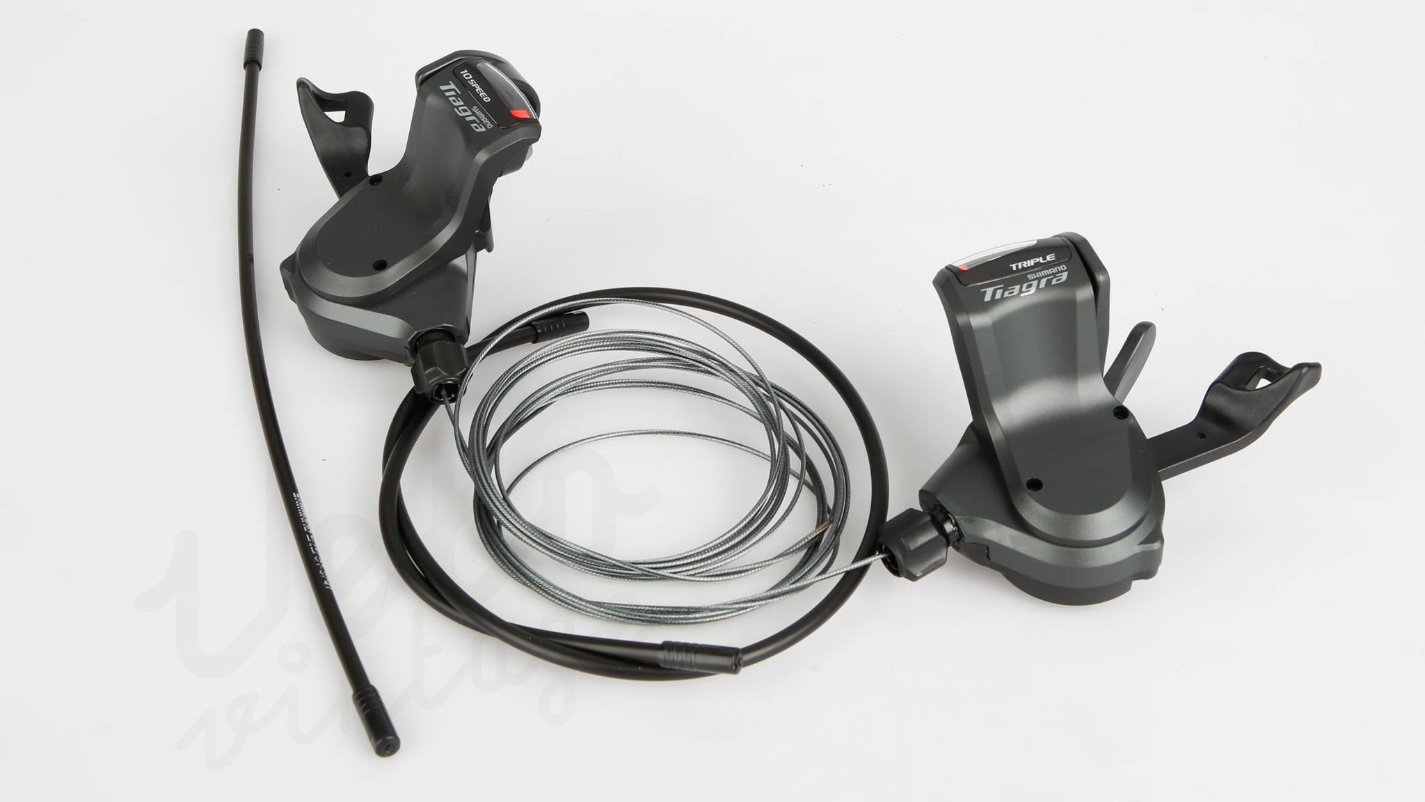 Shimano Tiagra SL-4700/4703 | 3x10 Speed Road Flatbar Gearvælgere | Inkl. Kabler | Par | Sort