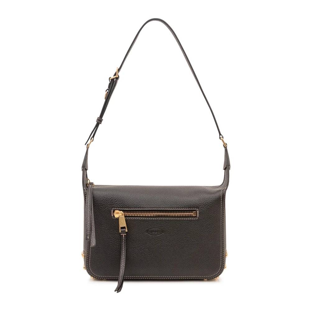 Tod's Kompakt Skuldertaske - Tasker - Dame - Sort - ONE SIZE - Uld