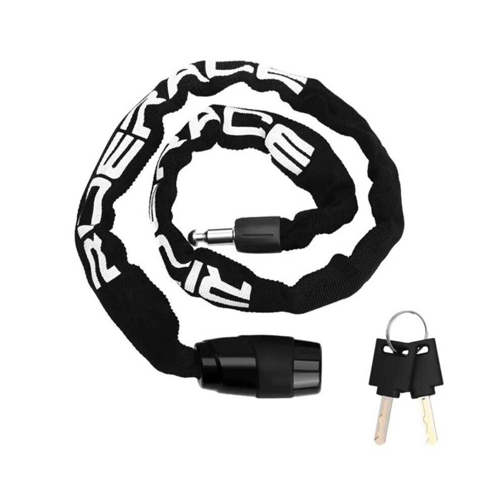 RIDERACE Bicycle Chain Lock Anti-Theft High Security MTB Mountain Bike with 2 Keys for Scooter Electric E-Bike Black