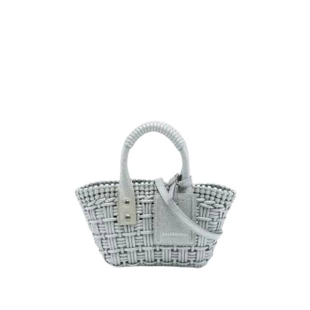 Balenciaga Vintage Pre-owned Braided Satchel - Vintage - Dame - Grå - ONE SIZE - Uld