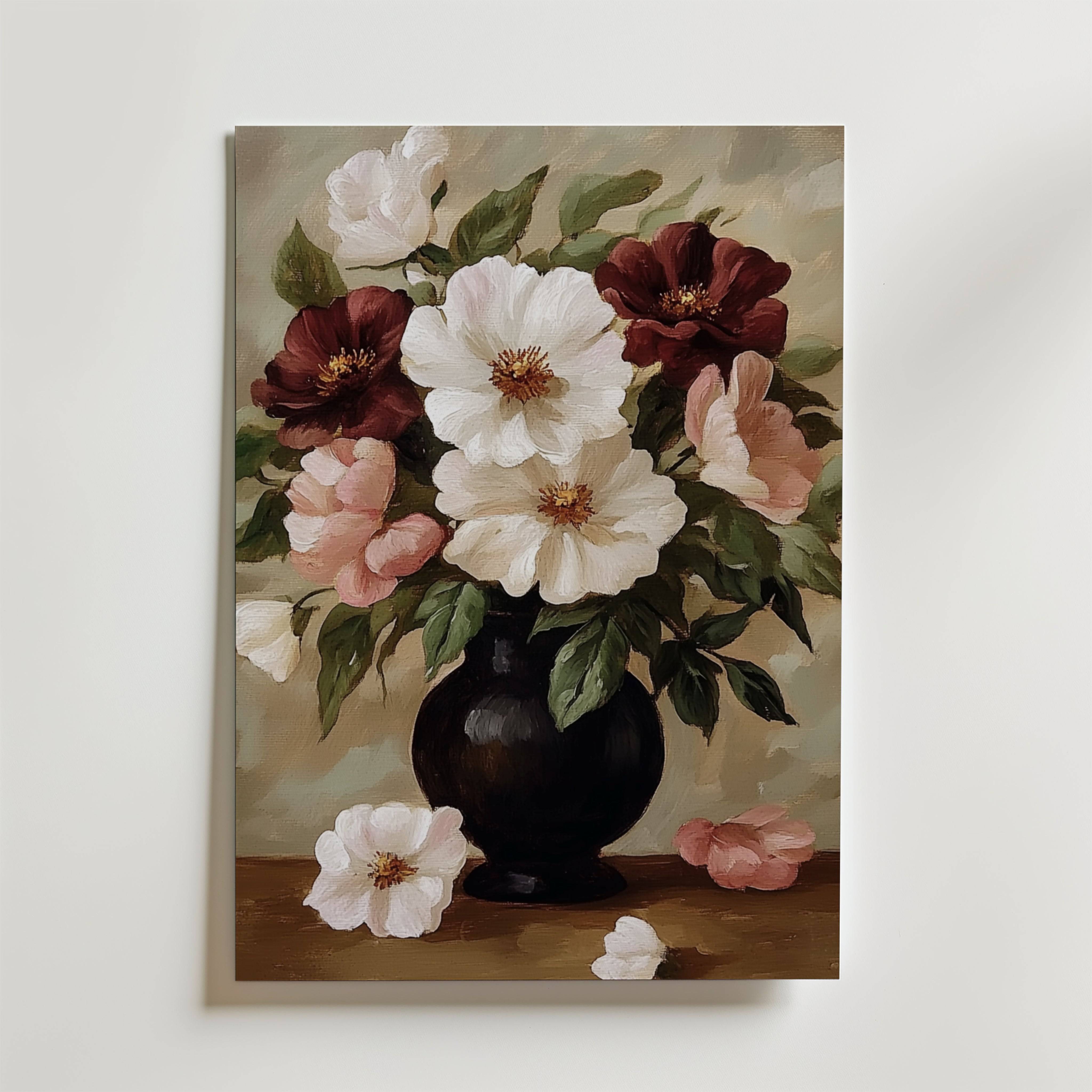 Floral oil painting No.2 Poster - Premium Canvas 30x40 cm