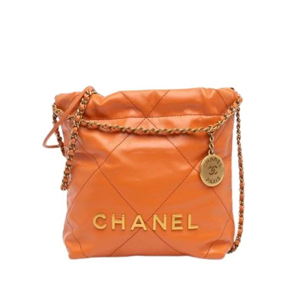 Chanel Vintage Pre-owned Mini 22 Handbag - Vintage - Dame - Orange - ONE SIZE - Uld
