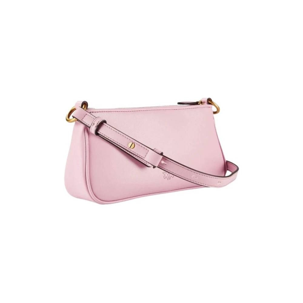 PINKO Mini Halvmåne Taske - Tasker - Dame - Lyserød - ONE SIZE - Uld