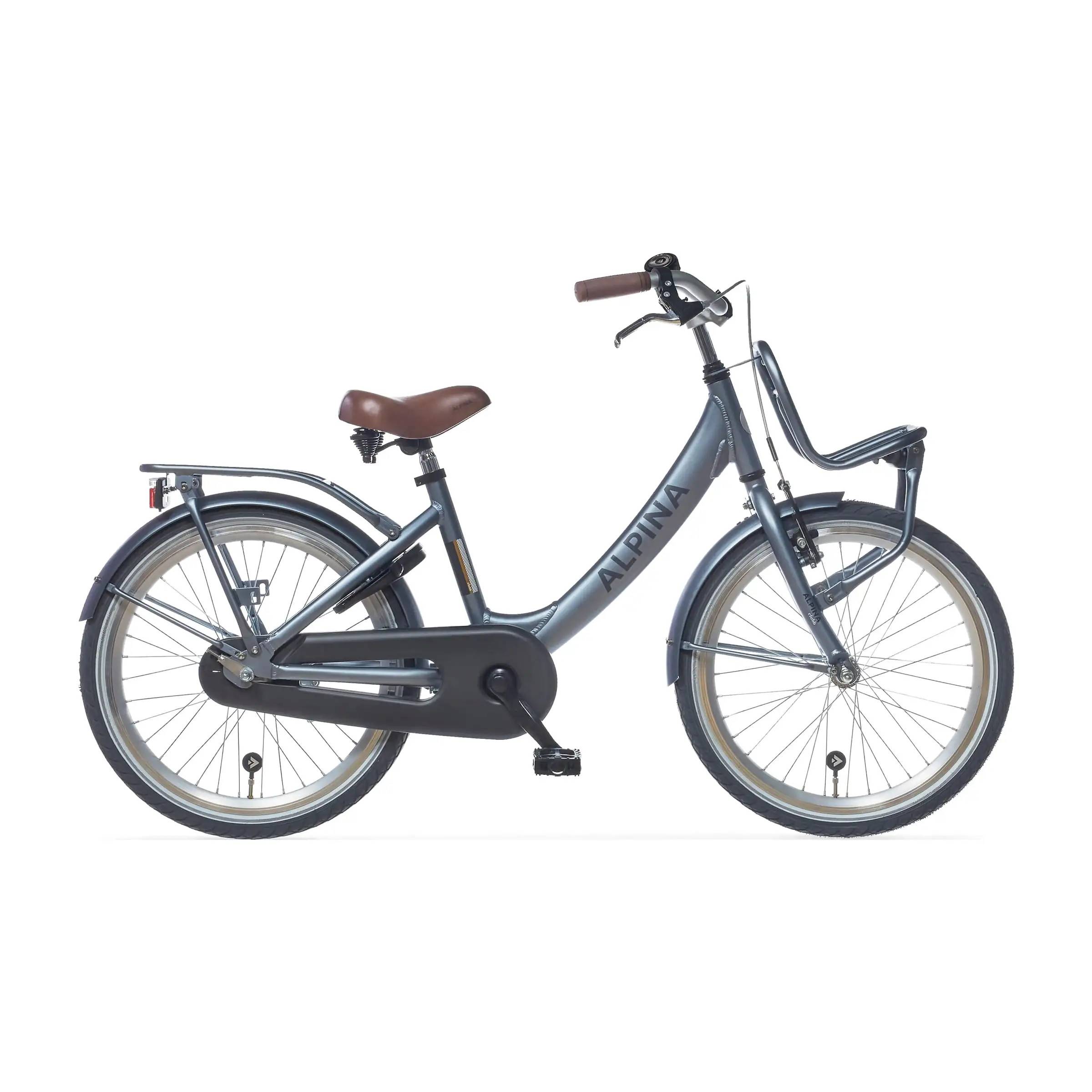 Alpina Clubb 22" pigecykel med fodbremse og frontlad - satinblå