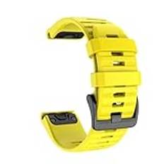 ZHBABVCT 26 22 20MM Silikonarmband Kompatibel med Garmin Fenix 6X 6 6S Pro 7X 7 Easyfit Armband Fenix 5 5X 5S Plus Smartwatch Armband(Giallo,20mm Fenix 5S 6S)