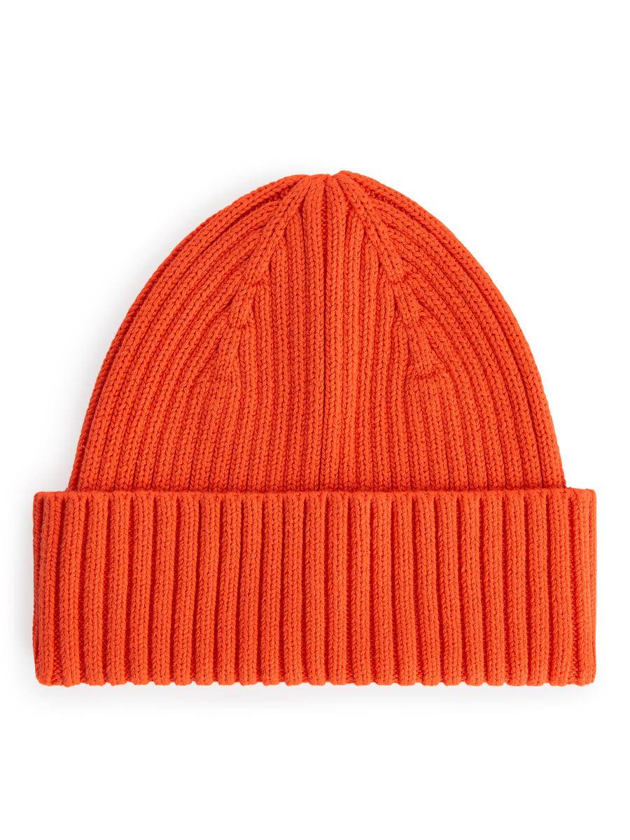 ARKET Rib-Knitted Beanie -Orange, 86/110