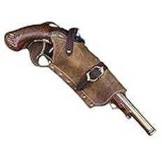 MDFCZXP Pirat Flintlås Hölster för Cosplay, Medeltida Steampunk Läder Pistol Hölster,Grey left,15cm