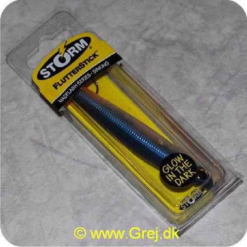 Flutterstick Madflash - synkende - 10 cm/20 gram - Molten Steel - Lyser i mørke