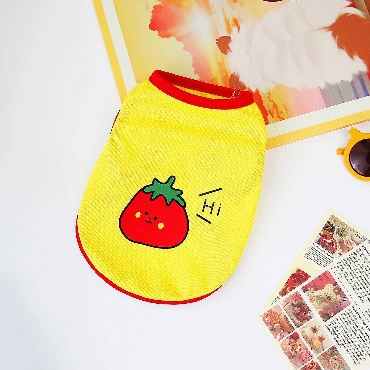 Cartoon Print Summer Vest for Cats & Small Dogs - Tomato / XXL-suit 6.5-9kg / SPC (XXL-suit 6.5-9kg)