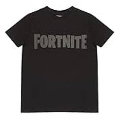 Fortnite Text-Logo Jungen T-shirt svart T-shirt för män, Svart, 12-13 años