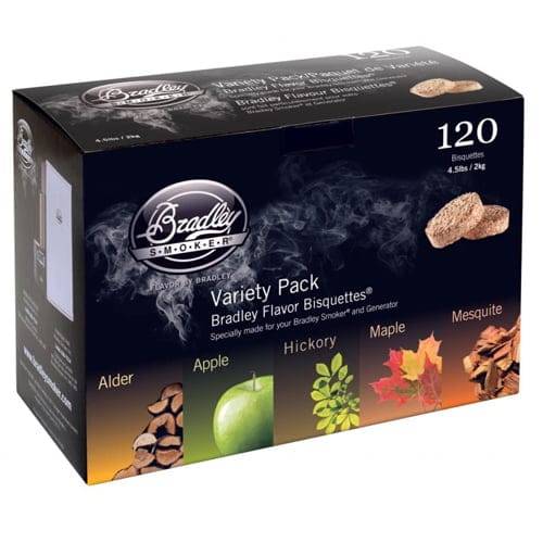 Rökbriketter till Bradley Smoker - Blandlåda 120-pack