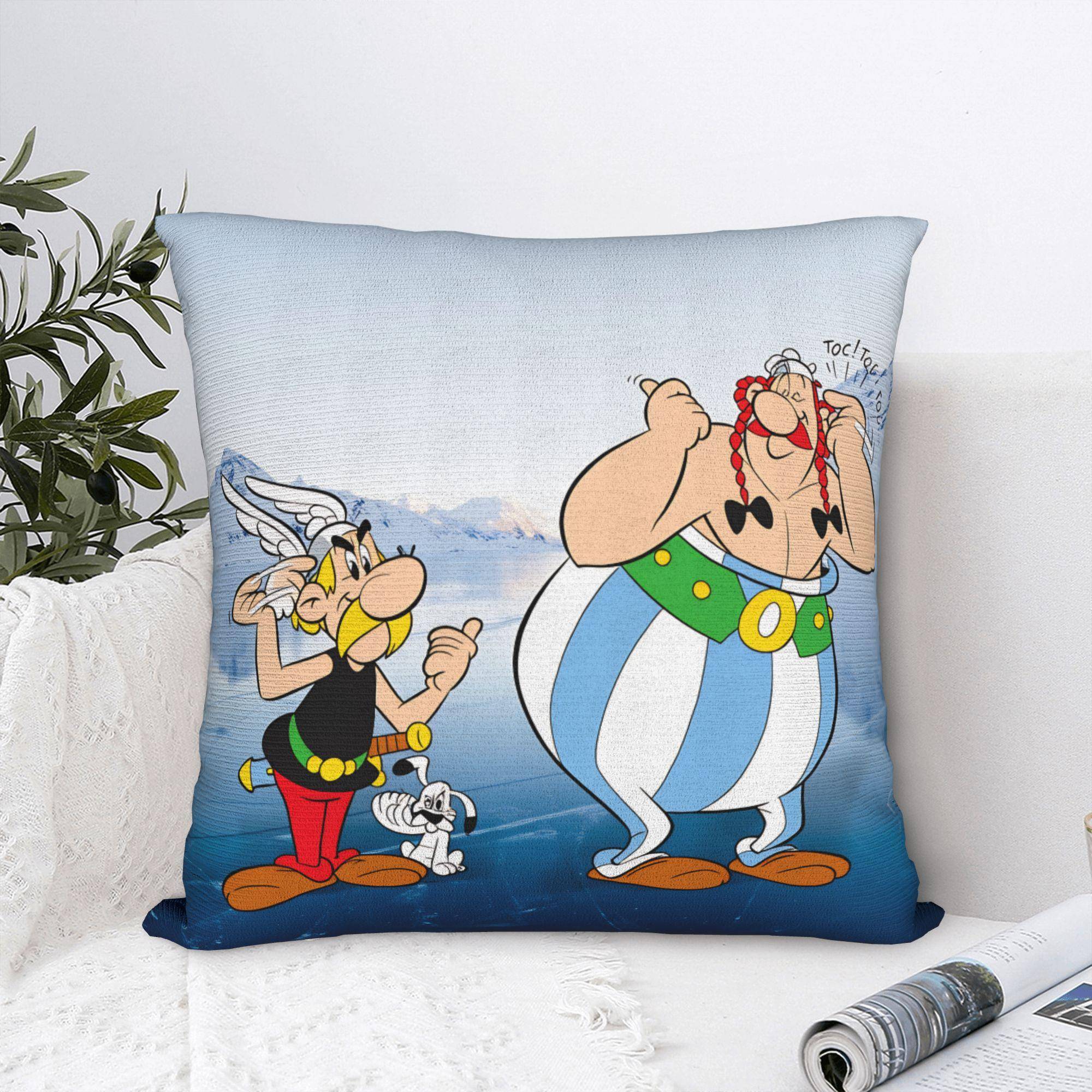 Kuddfodral A-Asterix E-Et Obelix Manga Mode Kuddfodral För Vardagsrum Soffa Kuddfodral