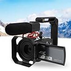 4K Videokamera Videokamera, 30 MP Vloggningskamera för YouTube, 30X Zoom 3,5 Tum 270 Graders Rotationsskärm Videokameror med Mikrofon, Stabilisator, Motljusskydd, Fjärrkontroll