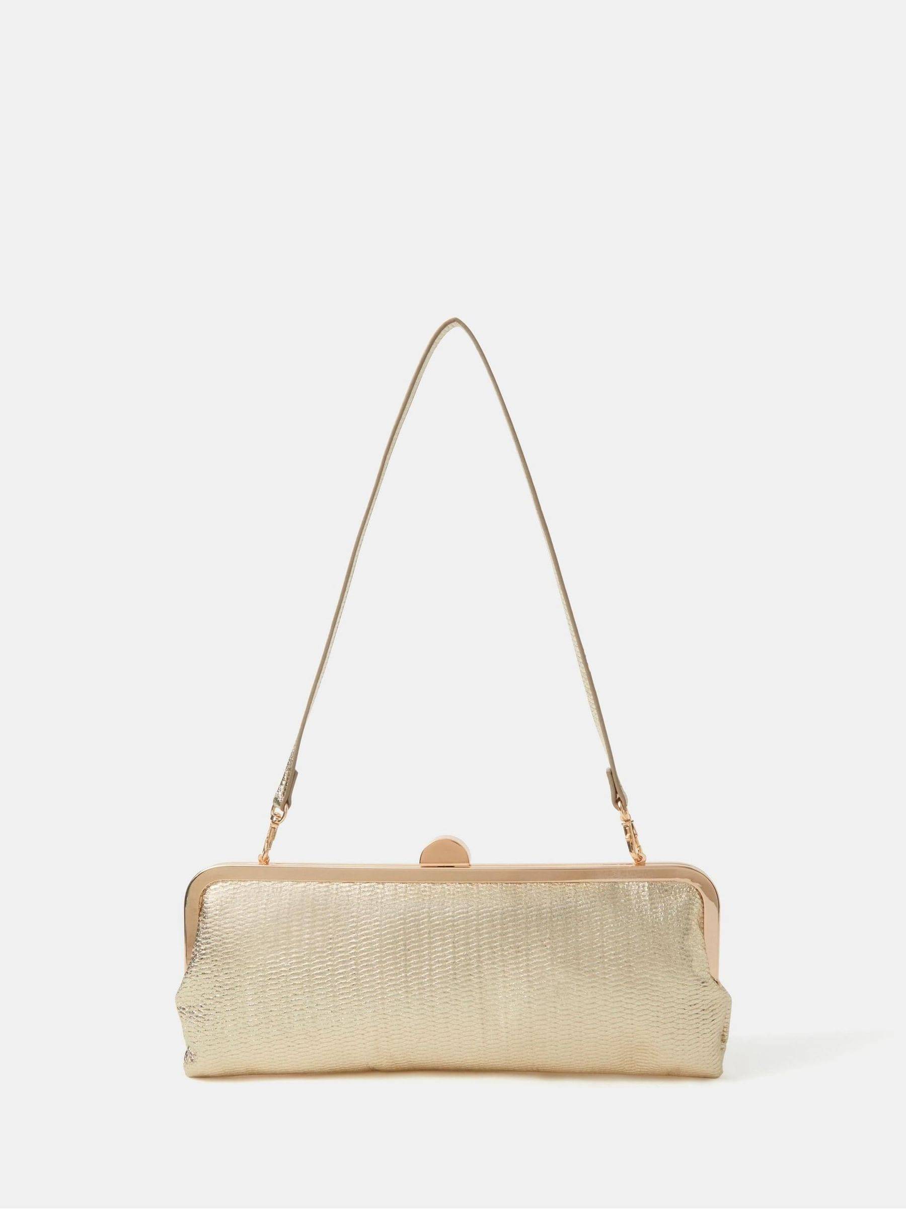 Accessorize Accessorize Gold Clip Frame Clutch Bag