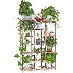 VIEWALL Växthylla Trä Blomstativ Multifunktionell Kreativ trä blomsterställ Dekoration Växtställ För Inomhus Utomhus Balkong Vardagsrum Kontor Trädgård 11 våningar