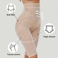 Magkontroll Kroppsformare för kvinnor Kompressions midjetränare Gördel Lår Smalare rumpa lyftande Shapewear - Beige (L,M,S,XL,XXL,XXXL)