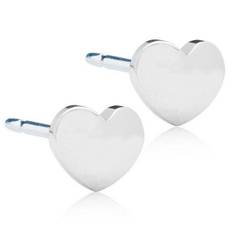 Blomdahl - Silver titanium ørering Heart Ø5 og 8 mm