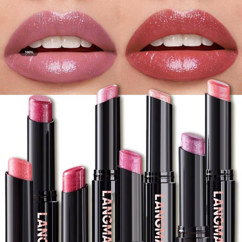 Diamond Pearlescent Läppstift Vattentätt Långvarig Non-stick Cup Matt sammet Glänsande läppstift Röda sexiga läppar Makeup Kosmetika