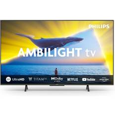 43" Philips Ambilight 43PUS8109, 4K Smart-TV, Pixel Precise Ultra HD, Titan OS, Dolby Atmos-ljud, Alexa, Google Voice, Satin krom ram