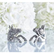 Hästar salt- och pepparkar tenn - Silver (B: 6 cm)