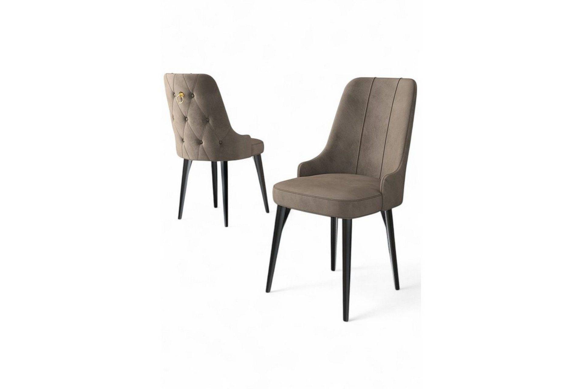 Matstol Jebi Cappuccino / svart - & köksstol Brun,Svart Metall
