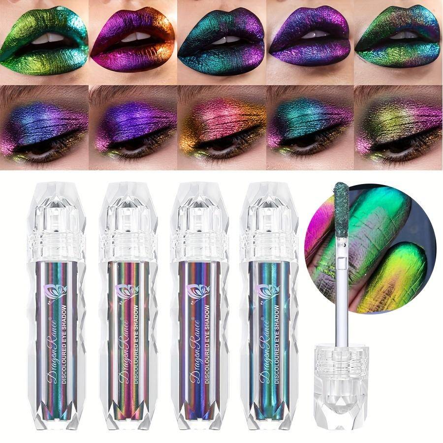 Multicolor Chameleon Metallic Lip Gloss Flytande Läppstift Ögonskugga Vibrant High-Pigment Långvarig Formel för läppar Ögon och ansikte