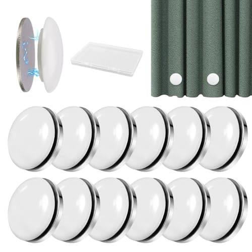 10 par vita magnetiska vikter för duschdraperier med förvaringslåda