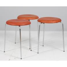 Arne Jacobsen dot skamler af stål og patineret læder