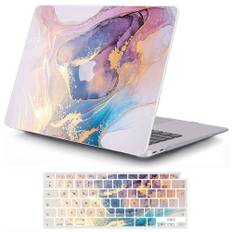 MOKASE Case fit For MacBook Air 13,6 tum 2022 2024 2025 Release M2 A2681 M3 A3113 M4 A3240 med Liquid Retina-skärm &Touch ID, gummerat plastfodral med hårt skal och tangentbordsskydd, White Gold