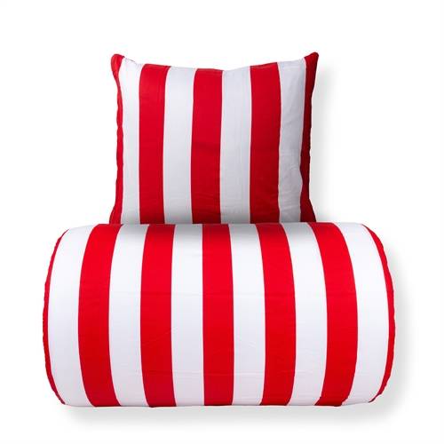Sengetøj - 100% bomuldssatin - Nordic Stripe - Brede røde striber.