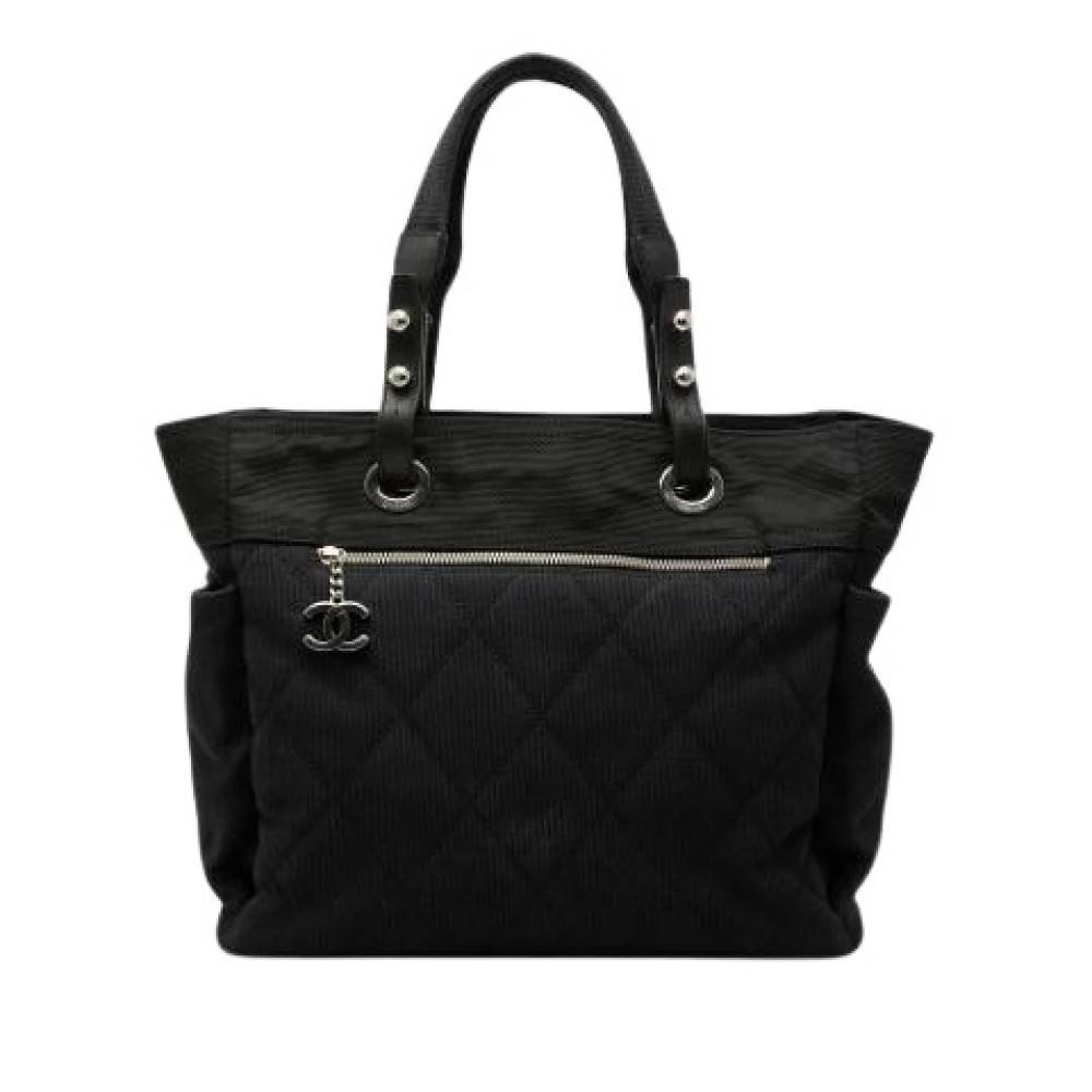 Chanel Vintage Pre-owned Quilted Canvas Tote - Vintage - Dame - Sort - ONE SIZE - Uld