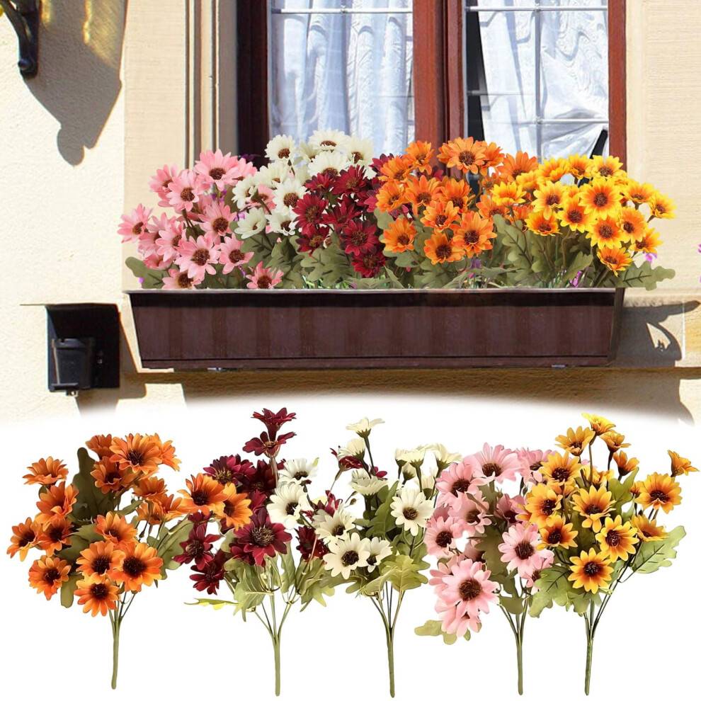 5-pak naturtro violette kunstige blomster 32 cm
