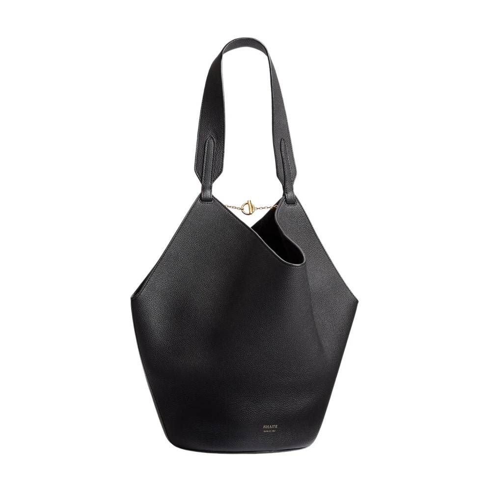 Khaite Lotus Small Tote Taske i Sort - Tasker - Dame - Sort - ONE SIZE - Læder