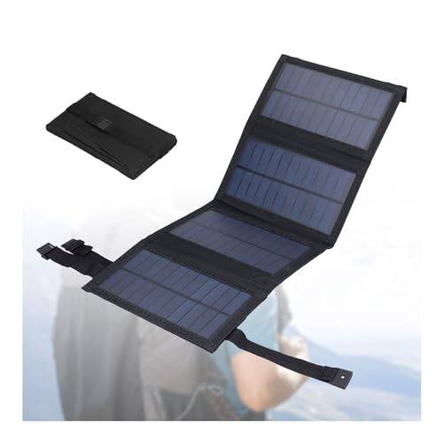 20W Bärbar Solpanel, Hopfällbar USB-solpanelladdare, IP65 Vattentät, USB5V-utgång, Ovikta 480x185mm Solpaneler för Telefon, Bärbar Dator, Surfplatta, Etc.(Svart)