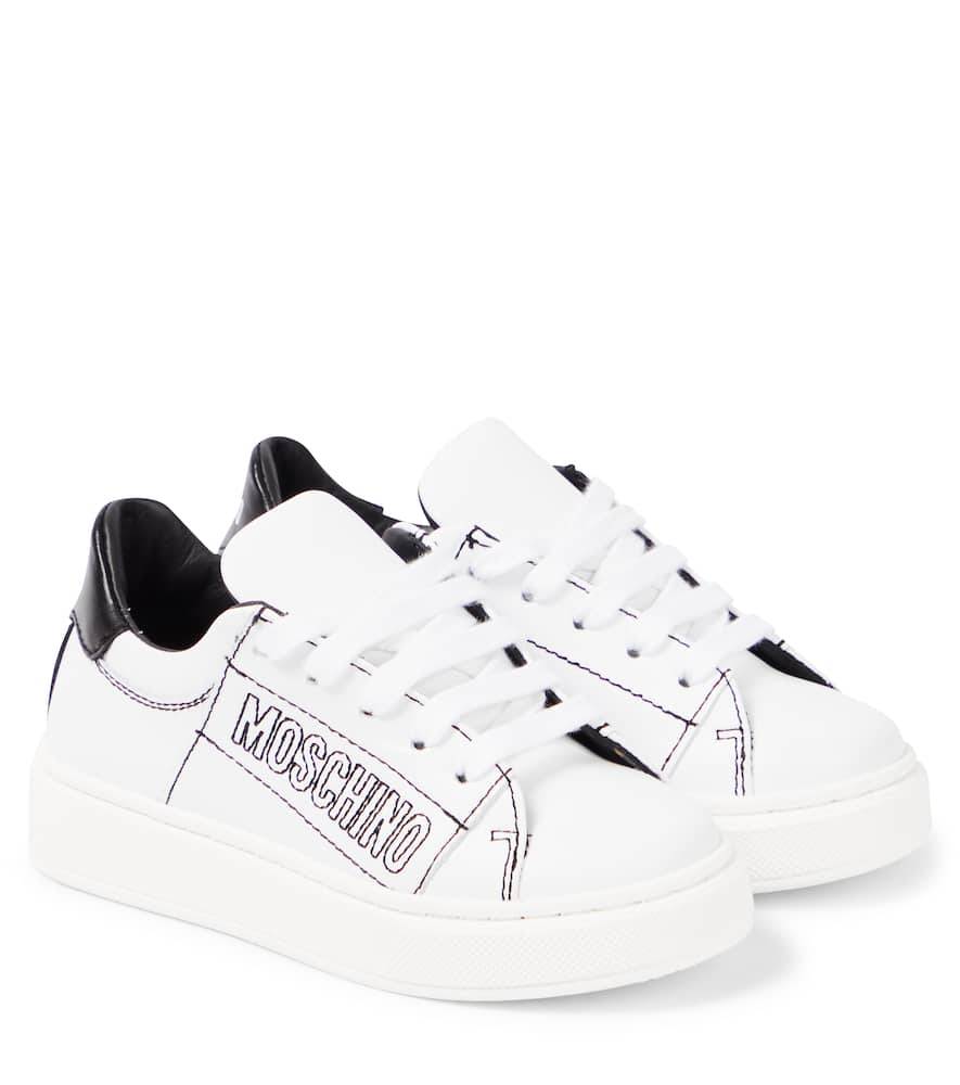 Moschino Kids Logo leather sneakers