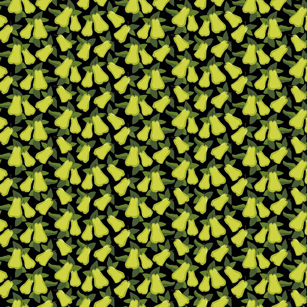 Päronträdgården Svart Tyg Arvidssons Textil