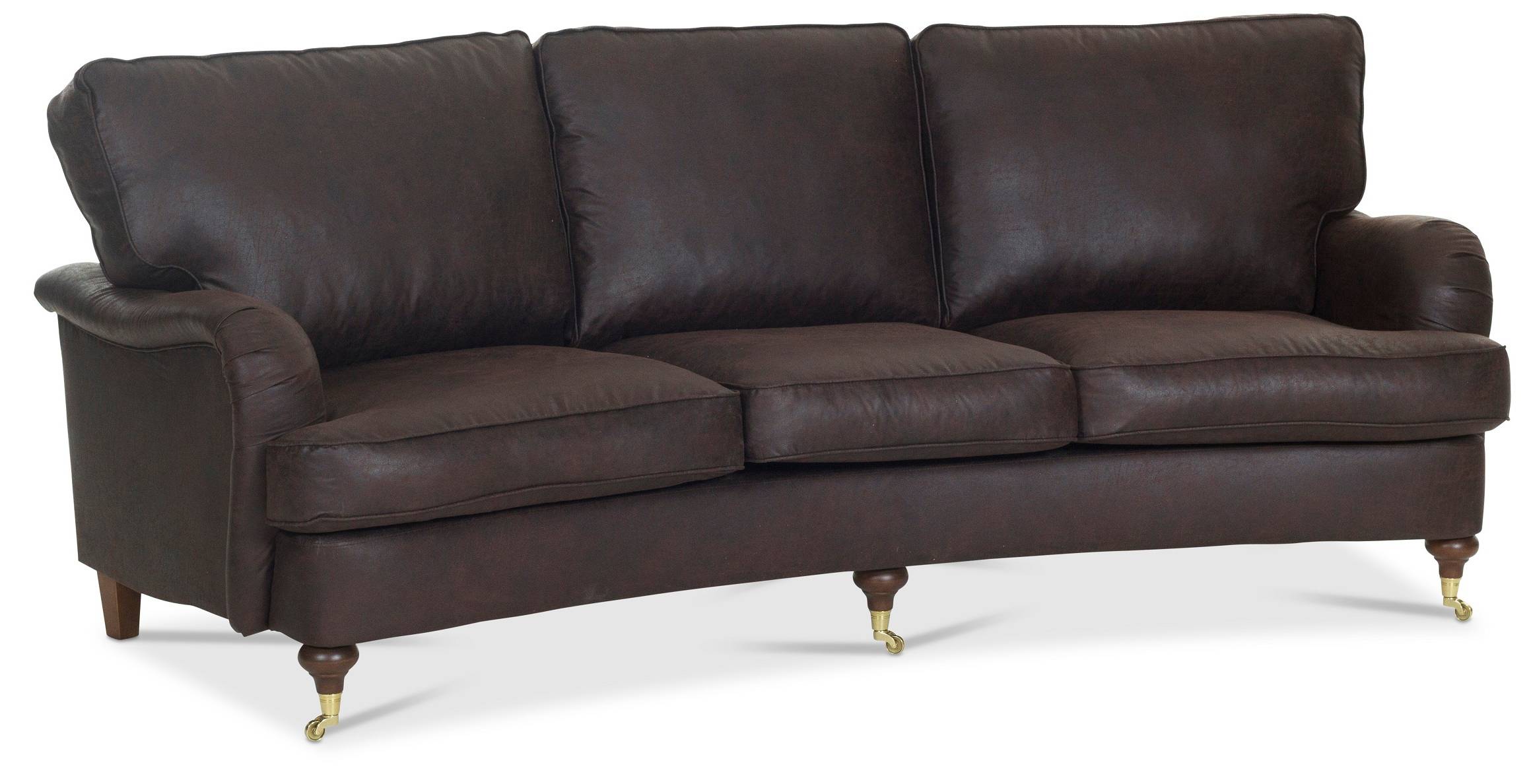 Howard svängd soffa 3-sits - Brun vintage