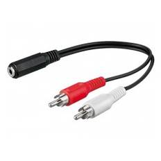 Minijack hun til 2 x Phono han 0,2 m